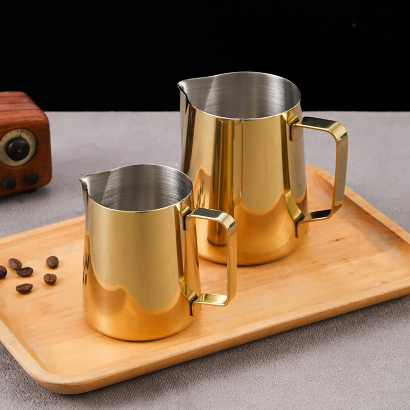 Eszpresszó kávékancsó krémes Macchiato Cappuccino Latte Art Kancsó kancsó rozsdamentes acél tejhabos kancsó 350/600ml