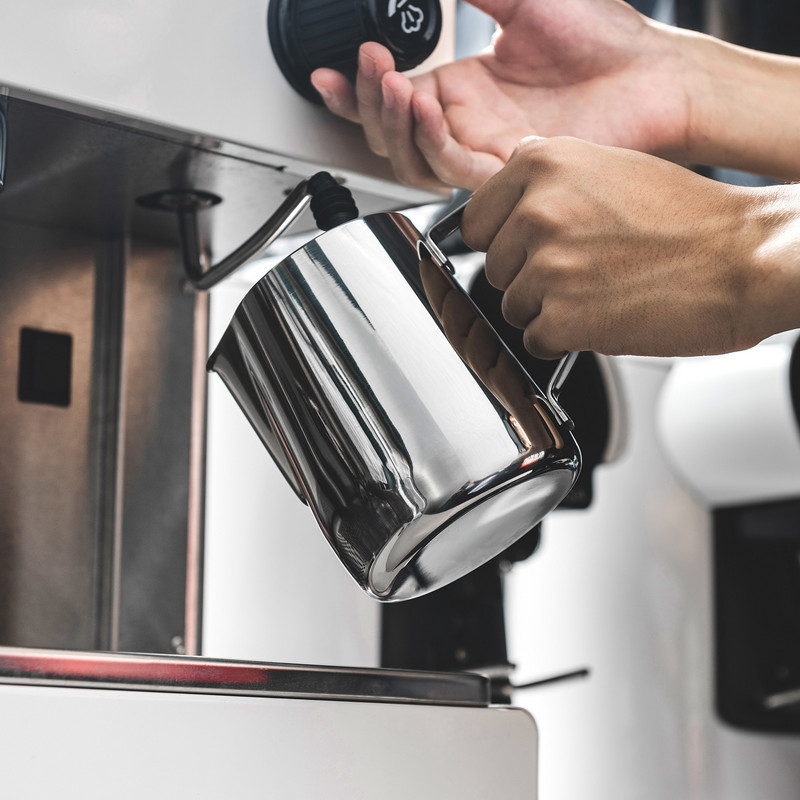 Rozsdamentes acél tejhabos kancsó Eszpresszó gőz kávé Barista Craft Latte Cappuccino tejszínhabos kancsó