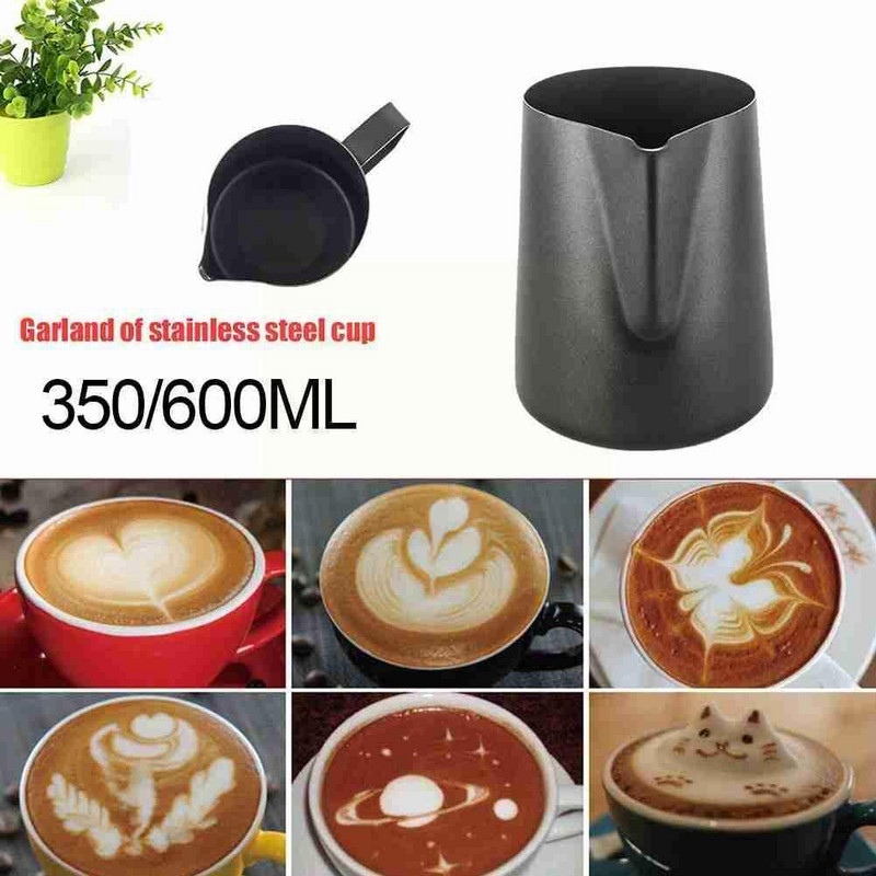 350/600 ml tapadásmentes acél tejhabos kancsó Eszpresszó kancsó Craft Barista Cappuccino Coffee Latte habosító krém N5e9