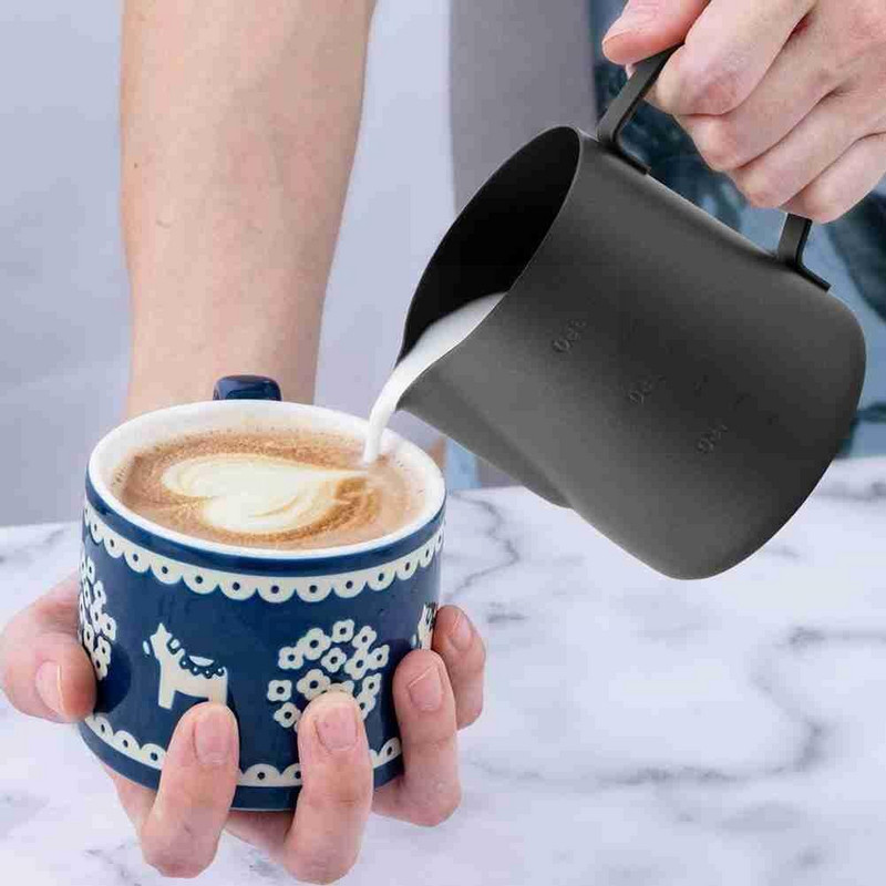 350/600 ml tapadásmentes acél tejhabos kancsó Eszpresszó kancsó Craft Barista Cappuccino Coffee Latte habosító krém N5e9