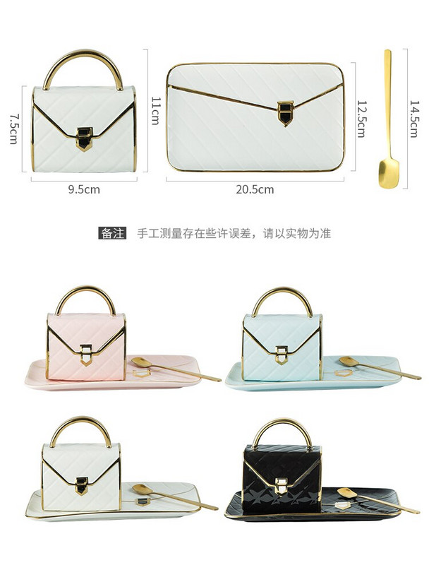 Rankinės formos kūrybingas puodelis su lėkšte ir šaukštu Šiaurės keramikos pieno arbatos puodelis Biuro puodeliai Geriamųjų reikmenų Kūrybiniai kavos puodelių rinkiniai