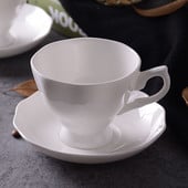 180ml, sima fehér kerámia kávés csésze készlet, cafe elegáns kávéscsésze és csészealj, angol csontporcelán teáskészlet, cafeteira espresso