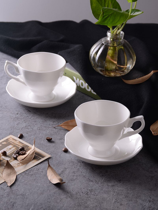 180ml, sima fehér kerámia kávés csésze készlet, cafe elegáns kávéscsésze és csészealj, angol csontporcelán teáskészlet, cafeteira espresso