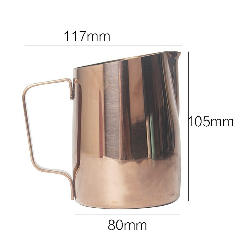 Aukštos kokybės nerūdijančio plieno pieno ąsočiai Espreso kavos ąsočiai virtuvėje Namų kavos ąsočiai Latte Pieno putojimo ąsočiai Kavos įrankiai