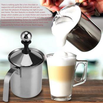 400ML/800ML Εγχειρίδιο Milk Frother Ανοξείδωτο ατσάλι Mesh Milk Creamer Foam Mesh Coffee Foamer Creamer