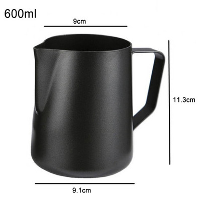 350/600 ml rozsdamentes acél tejhab kávé tejeskávé cappuccino habosító kancsó