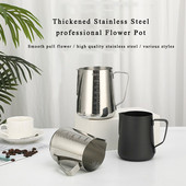 Nerūdijančio plieno pieno putų ąsotis Espreso kava Barista Craft Latte Cappuccino Pieno ąsočiai Gėlių puodelis Kavos reikmenys