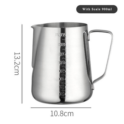 Nerūdijančio plieno pieno putų ąsotis Espreso kava Barista Craft Latte Cappuccino Pieno ąsočiai Gėlių puodelis Kavos reikmenys