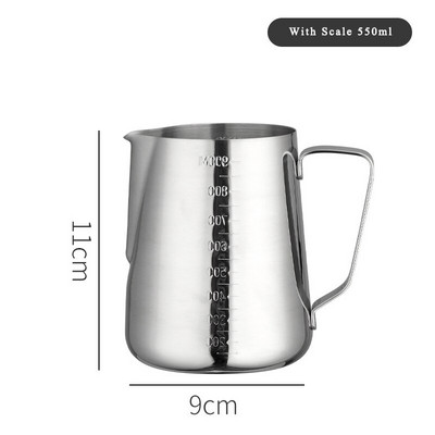 Nerūdijančio plieno pieno putų ąsotis Espreso kava Barista Craft Latte Cappuccino Pieno ąsočiai Gėlių puodelis Kavos reikmenys