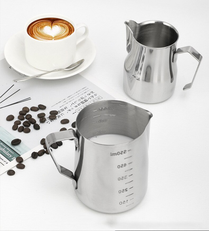 Nerūdijančio plieno pieno putų ąsotis Espreso kava Barista Craft Latte Cappuccino Pieno ąsočiai Gėlių puodelis Kavos reikmenys