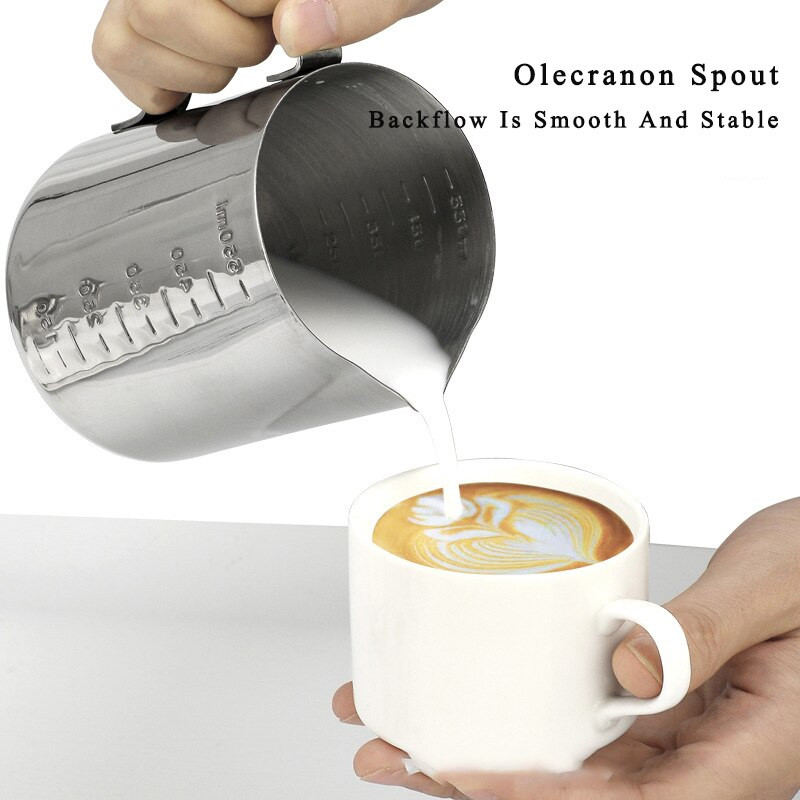 Nerūdijančio plieno pieno putų ąsotis Espreso kava Barista Craft Latte Cappuccino Pieno ąsočiai Gėlių puodelis Kavos reikmenys