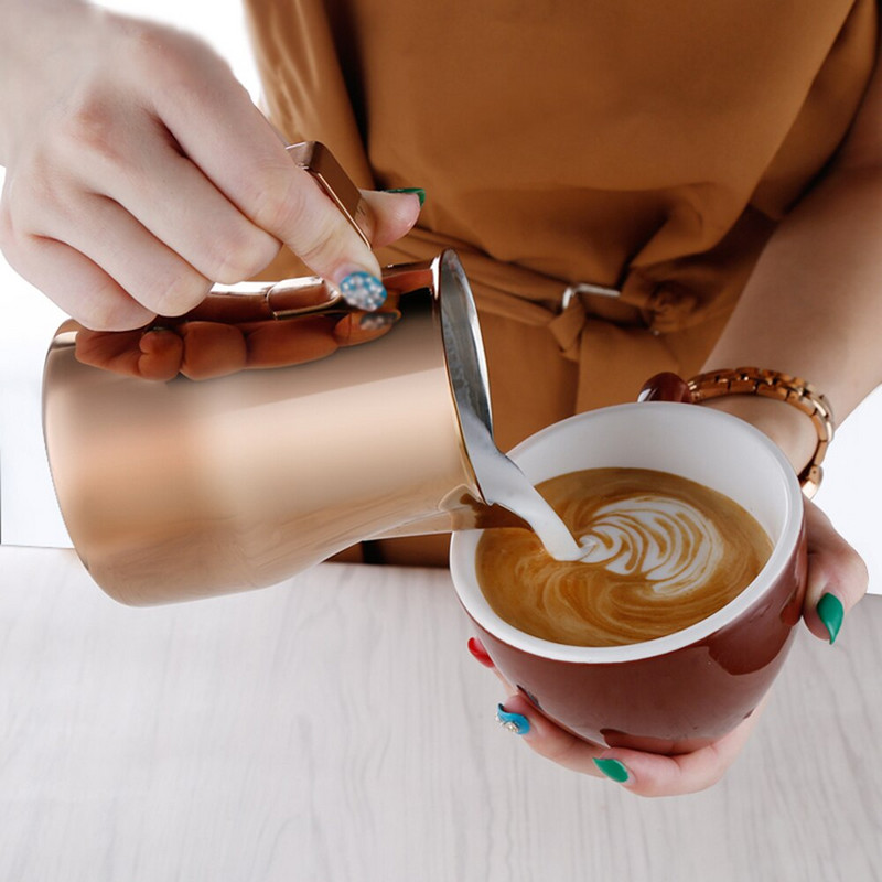 550/700 ml-es rozsdamentes acél tejhabos kancsó Eszpresszó kávékancsó Barista Craft Coffee Latte tejhabosító kancsó tejeskancsó