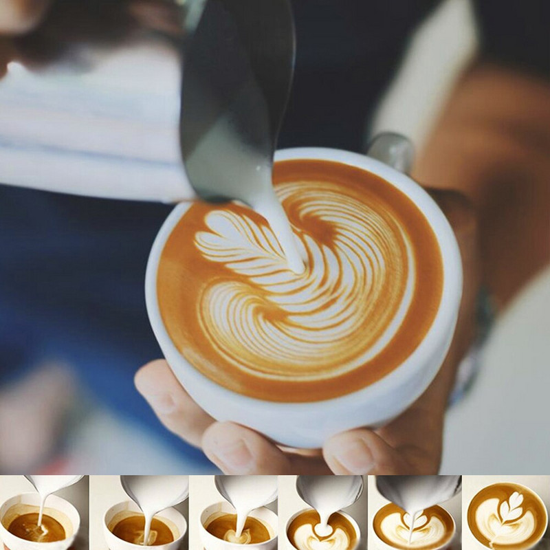 550/700 ml-es rozsdamentes acél tejhabos kancsó Eszpresszó kávékancsó Barista Craft Coffee Latte tejhabosító kancsó tejeskancsó