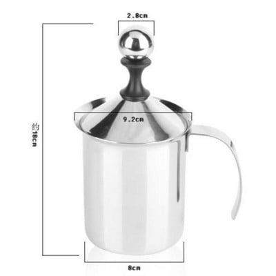 400 ml/800 ml rozsdamentes acél duplahálós kézi tejhabosító kávéhabos krémhab húzható virágbögrék