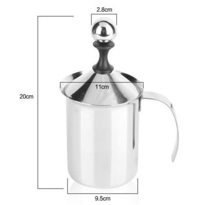 400 ml/800 ml rozsdamentes acél duplahálós kézi tejhabosító kávéhabos krémhab húzható virágbögrék
