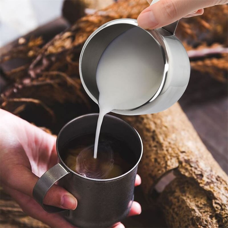 Rozsdamentes acél tejhabosító kancsó tejkrémes csésze kávékrémes latte art kancsó kifolyóval Tartós konyhai kávétartozékok