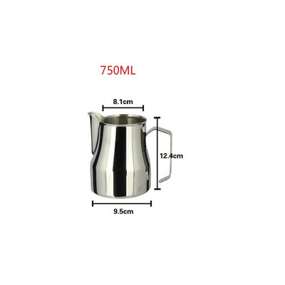 Rozsdamentes acél tejeskancsó eszpresszó csészék Kávéhabosító bögrék Olasz Latte Art Latte tejhabos kancsó kancsó csésze 350/500/750 ml