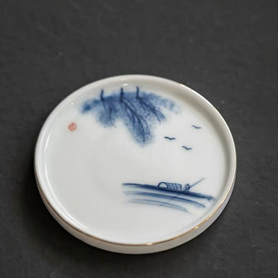 Keraminis rankomis dažytas Lotus Master arbatos puodelis su rankena balto porceliano arbatos puodelis Paprastas kiniškas Kung Fu vandens puodelis biuro gėrimai