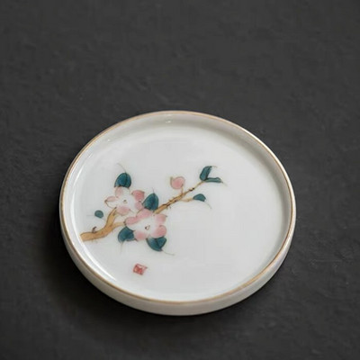 Keraminis rankomis dažytas Lotus Master arbatos puodelis su rankena balto porceliano arbatos puodelis Paprastas kiniškas Kung Fu vandens puodelis biuro gėrimai