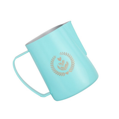 Tejgőzölő haboskancsó, rozsdamentes acél, tapadásmentes tejkancsó húzható virágcsésze, tökéletes kávéhoz Cappuccino Latte Art 600 ml
