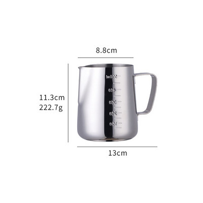 Tejhabosító kancsó 330/550 ml rozsdamentes acél kávés tejkancsó húzó Virág Latte csésze Espresso habosító bögre kávé Barista eszköz