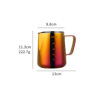 Tejhabosító kancsó 330/550 ml rozsdamentes acél kávés tejkancsó húzó Virág Latte csésze Espresso habosító bögre kávé Barista eszköz