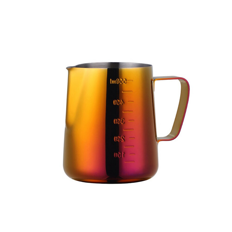 Tejhabosító kancsó 330/550 ml rozsdamentes acél kávés tejkancsó húzó Virág Latte csésze Espresso habosító bögre kávé Barista eszköz