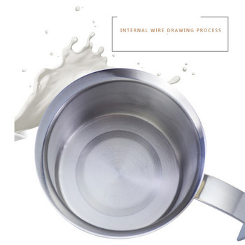 400ml Χειροκίνητος αφρός γάλακτος Οικιακός αφρός καφέ από ανοξείδωτο χάλυβα Διπλό Διχτυωτό Καπουτσίνο Αφρώδης κρέμα γάλακτος Εργαλεία κουζίνας