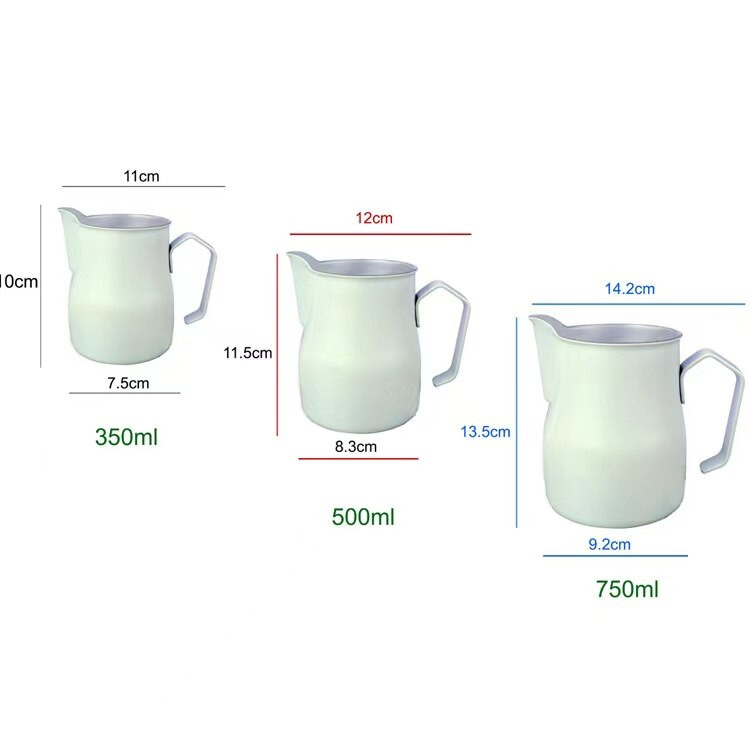 304 Rozsdamentes acél tejhabosító kancsó vastag kávés tejhabos bögrék Olasz Latte Art kancsó kancsó habosító csésze 350/500ml