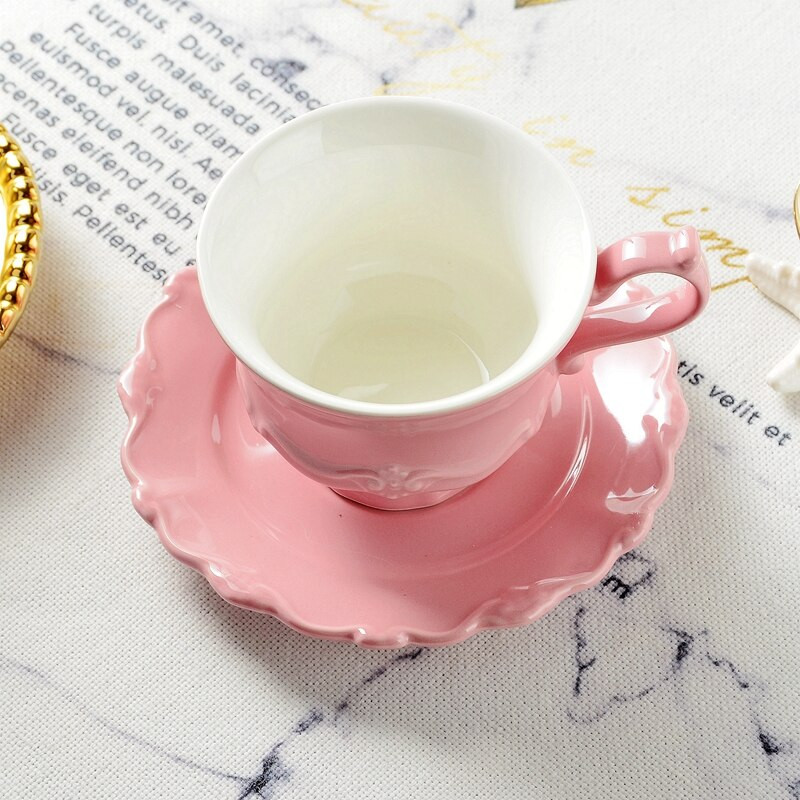 Étterem Kerámia kávéscsésze skandináv alátétek Cappuccino csésze Bone China desszert Gobelet újrahasznosítható gyönyörű teás bögrék csészealj
