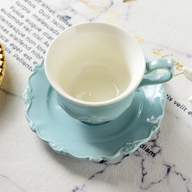 Étterem Kerámia kávéscsésze skandináv alátétek Cappuccino csésze Bone China desszert Gobelet újrahasznosítható gyönyörű teás bögrék csészealj