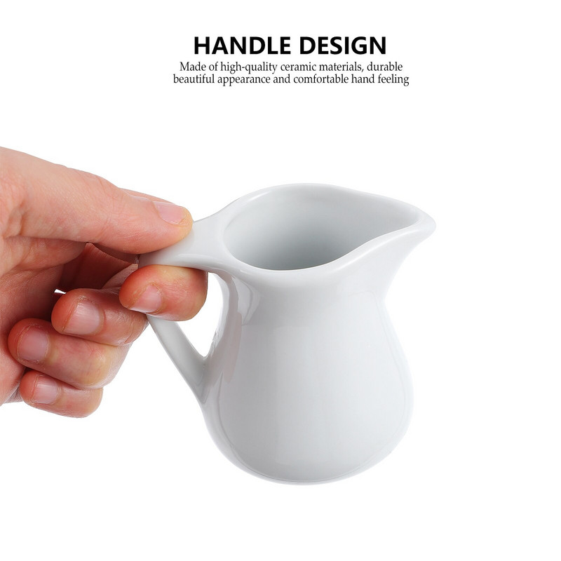 Tejszínes kancsó Kerámiás csípős kancsó mártás kávéscsésze Mini fehér öntet kiszolgáló salátaételek Szirupos porcelán csónaköntő