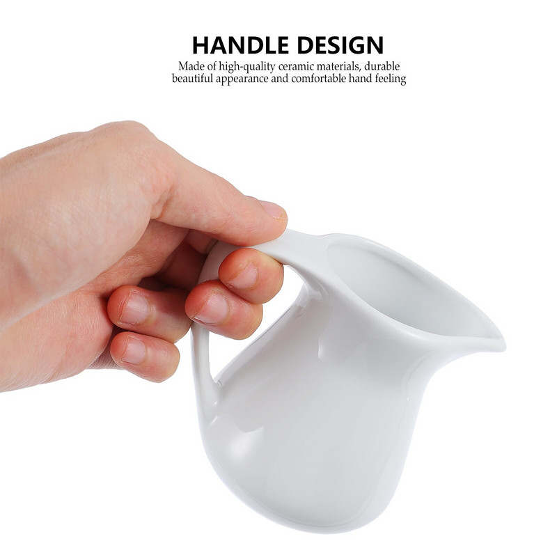 Tejszínes kancsó Kerámiás csípős kancsó mártás kávéscsésze Mini fehér öntet kiszolgáló salátaételek Szirupos porcelán csónaköntő