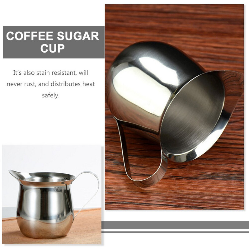 Puodelis ąsočio grietinėlės kavos puodeliai Mini espreso putojantis ąsotis Padažas Metalinis varpelis salotų ąsočiai Užpilo piltuvas Barista Matavimas