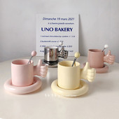 Modern kávéscsésze Latte Art Nordic Vicces koreai espresso csésze Kerámia Cappuccino Mate Tazas De Ceramica Creativas vízpohár