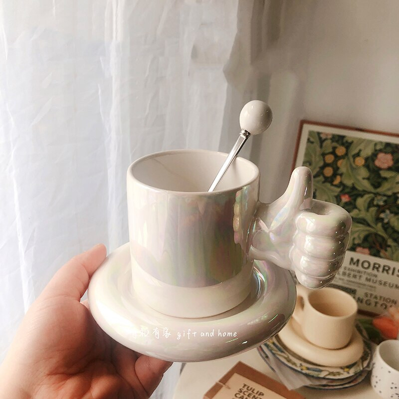 Modern kávéscsésze Latte Art Nordic Vicces koreai espresso csésze Kerámia Cappuccino Mate Tazas De Ceramica Creativas vízpohár