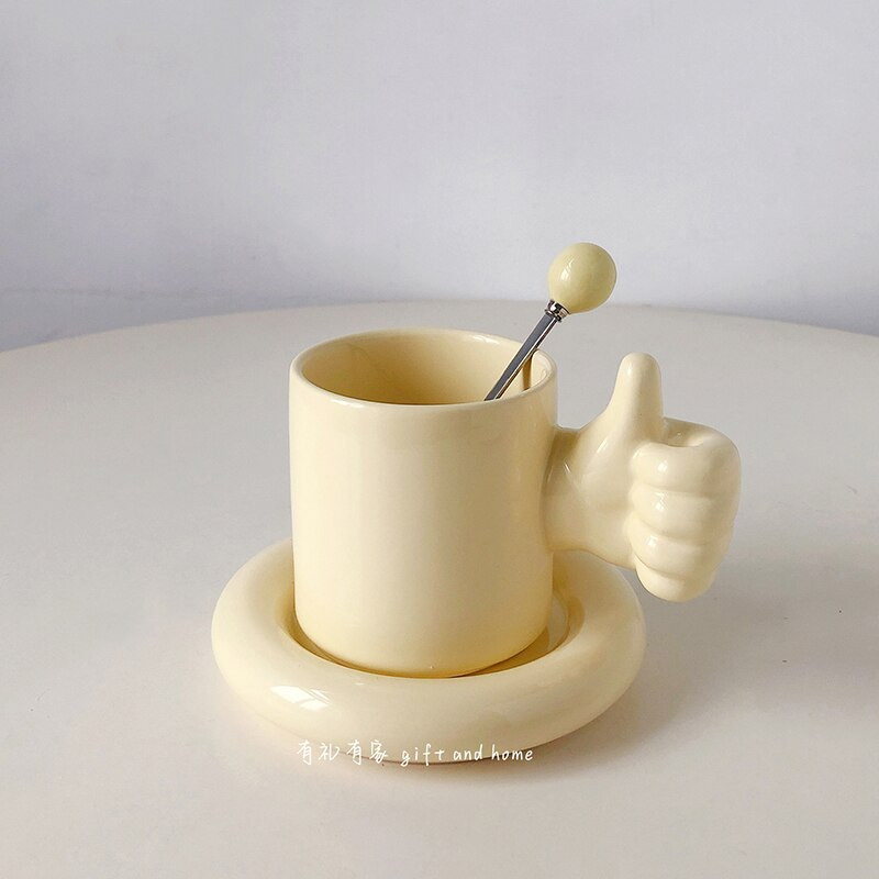 Modern kávéscsésze Latte Art Nordic Vicces koreai espresso csésze Kerámia Cappuccino Mate Tazas De Ceramica Creativas vízpohár