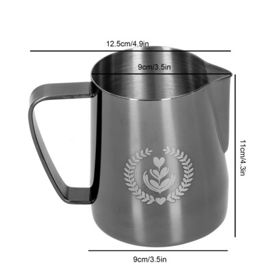Rozsdamentes acél tejeskancsó kávéhabosító csésze 350 ml/600 ml hegyes szájú tejhabosító csésze kávéskanna otthoni konyhai bárhoz