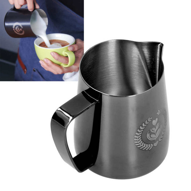 Rozsdamentes acél tejeskancsó kávéhabosító csésze 350 ml/600 ml hegyes szájú tejhabosító csésze kávéskanna otthoni konyhai bárhoz