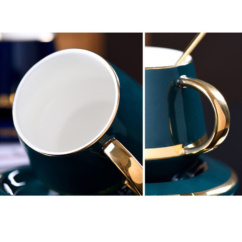 YeFine 180 ml-es kerámia teáscsésze készlet kávéscsészék és csészealj európai stílusú reggeli tejcsésze Otthoni irodai teáscsésze Porcelán italos edények