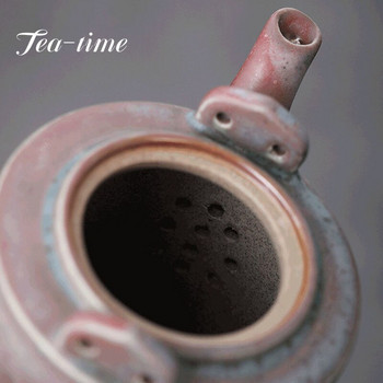 400 мл японска груба керамика тенджера за чай ретро чайник керамичен кунг фу чайник смяна на пещ чаша за чай ръчно рисуван кран чаша за чай съдове и прибори