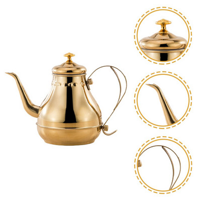 Vízforraló tea kávé teáskanna kiöntő edény készítő rozsdamentes acél hattyúnyak kifolyó tűzhely Vintage forrásban lévő keskeny csepegtető víztűzhely