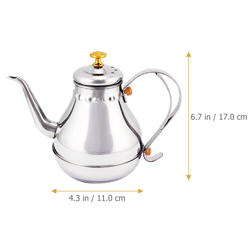 Vízforraló tea kávé teáskanna kiöntő edény készítő rozsdamentes acél hattyúnyak kifolyó tűzhely Vintage forrásban lévő keskeny csepegtető víztűzhely