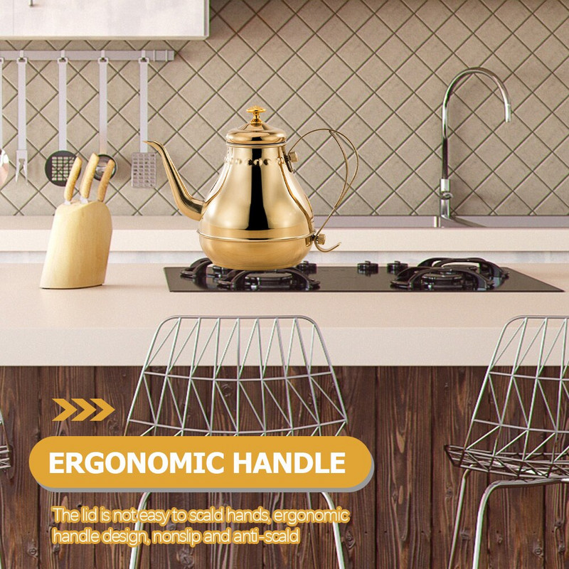 Vízforraló tea kávé teáskanna kiöntő edény készítő rozsdamentes acél hattyúnyak kifolyó tűzhely Vintage forrásban lévő keskeny csepegtető víztűzhely