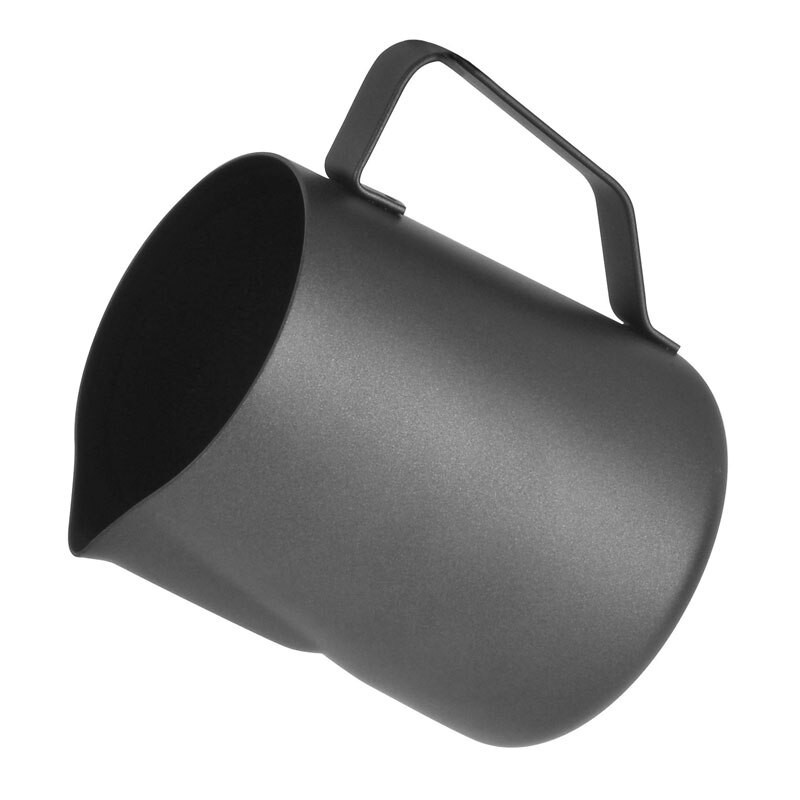 Tejhabosító kancsó 20 oz hőmérő matricával Stianless Steel Espresso Latte gőzölő habosító csésze matt fekete