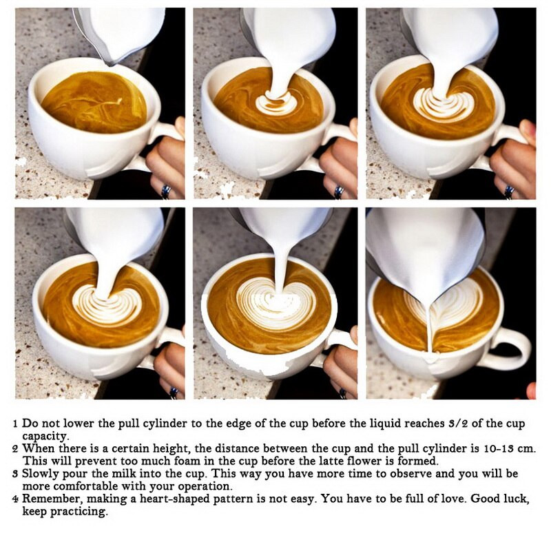 Rozsdamentes acél tejhabos kancsó Eszpresszó kávé Barista Craft Latte Cappuccino tejszínhabos kancsó