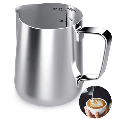 Roostevabast terasest piimavahustamiskann Barista kohvikann, vahustaja tassikohviku tarvikud cappuccino, espresso, latte, koore jaoks