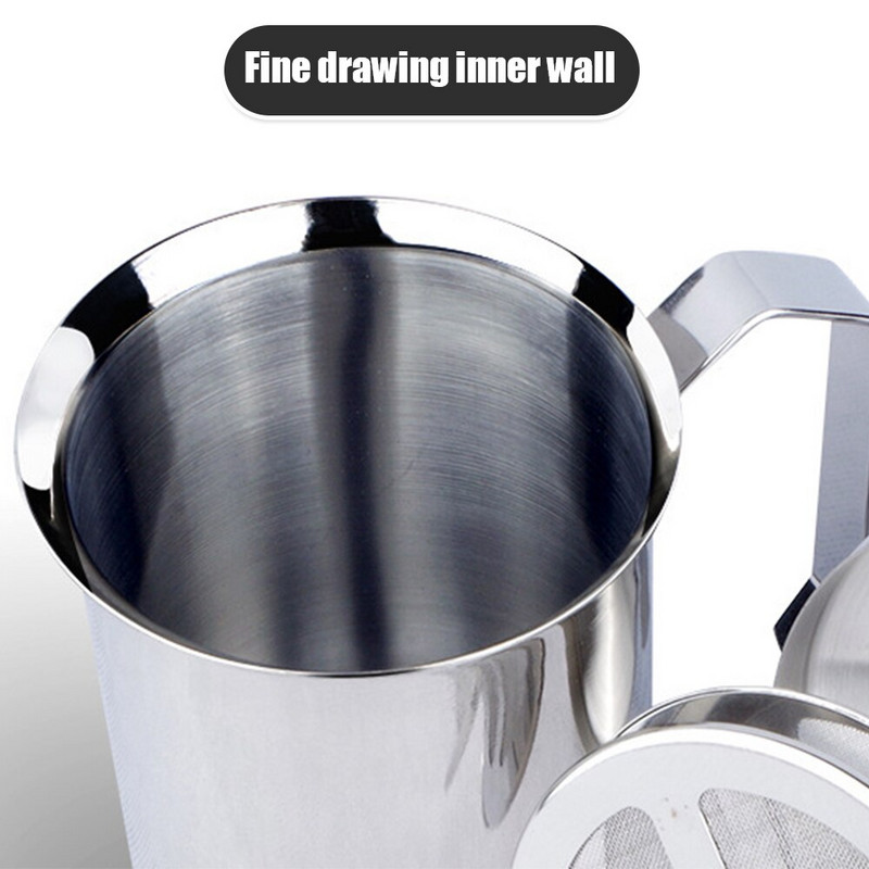 400 мл ръчен пенообразувател за мляко от неръждаема стомана, ръчна помпа за капучино, млечна сметана, млечна пяна, мрежа, пенообразувател за кафе, кухненски инструменти за кафе