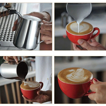 Κανάτες γάλακτος από ανοξείδωτο ατσάλι Craft Milk Frothing Pitcher Coffee Latte Frothing Art Κανάτα Pitcher Κούπα Κύπελλο Καφέ Αξεσουάρ Κανάτες Τέχνης