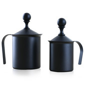 Kézi tejhabosító rozsdamentes acél krémes kézi pumpás habosító cappuccino latte habkészítő dupla szűrővel 400/800 ml